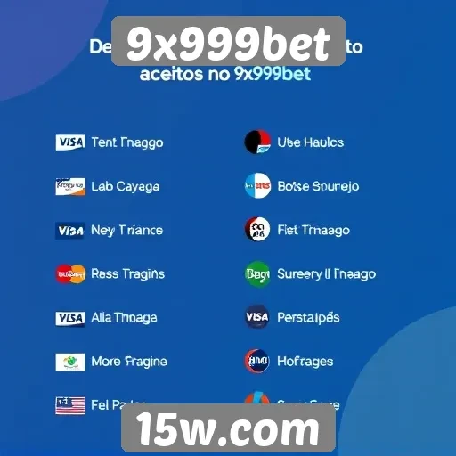 Métodos de pagamento aceitos no 9x999bet